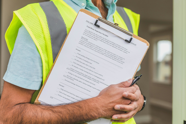 Man with a clipboard and checklist